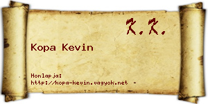 Kopa Kevin névjegykártya